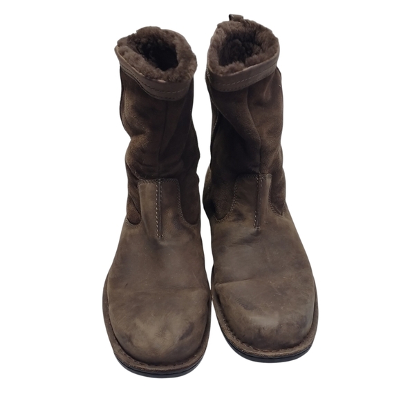 UGG Men\'s Size 15 Brown Leather/Suede Pull-On Boots Sheepskin Fur Lining main image 8